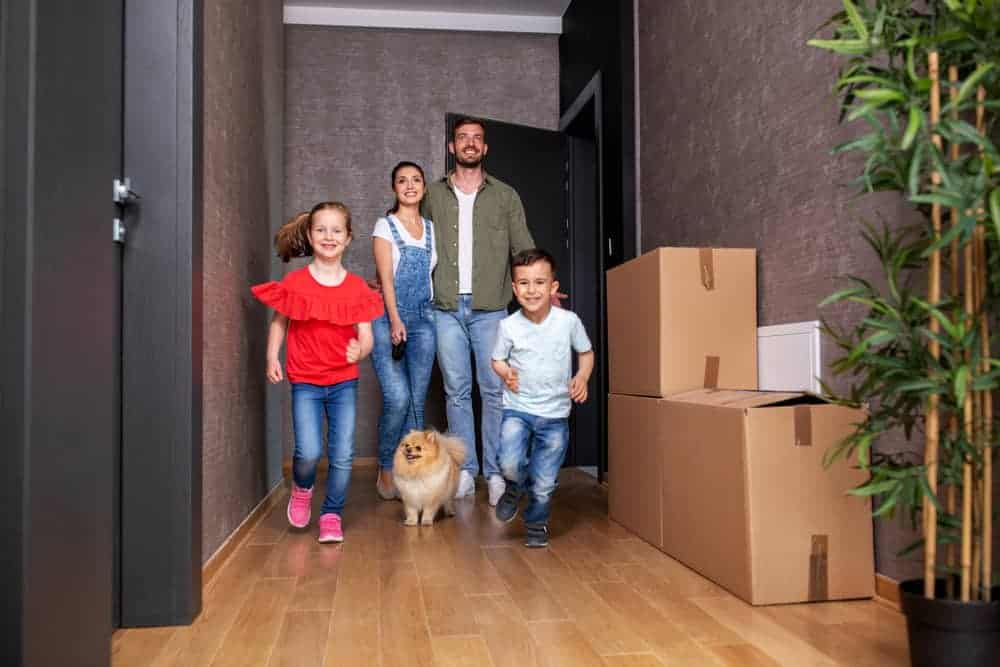 happy family moving
