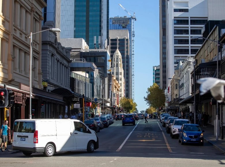 A street in Perth’s Central Business District A street in Perth’s Central Business District