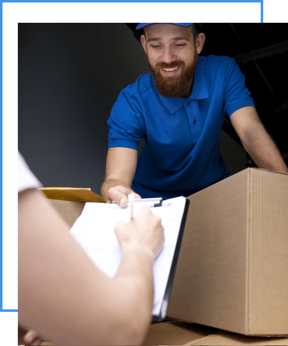 Removals men carrying packing crates